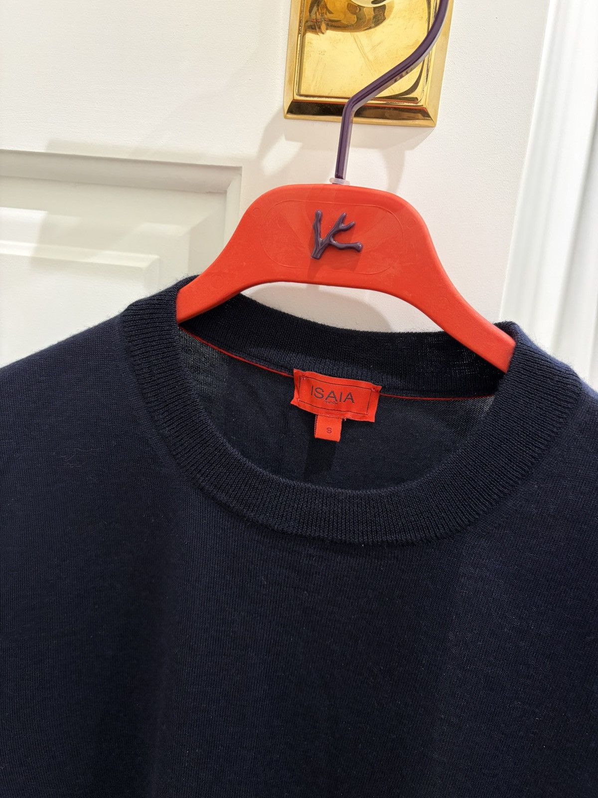 Isaia Isaia Navy Cashmere-Silk Knit T-Shirt Size US S / EU 44-46 / 1 - 3 Thumbnail