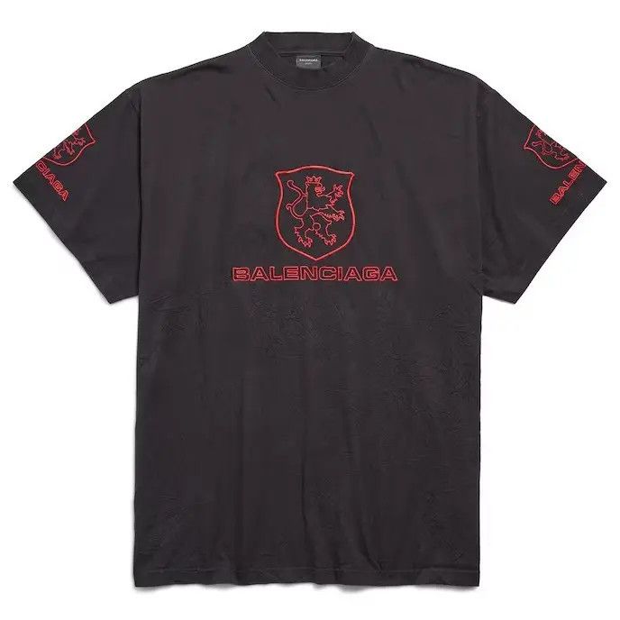 Balenciaga o1s1wg110426 Lion Club T-Shirt Oversized in Black Size US XL / EU 56 / 4 - 1 Thumbnail