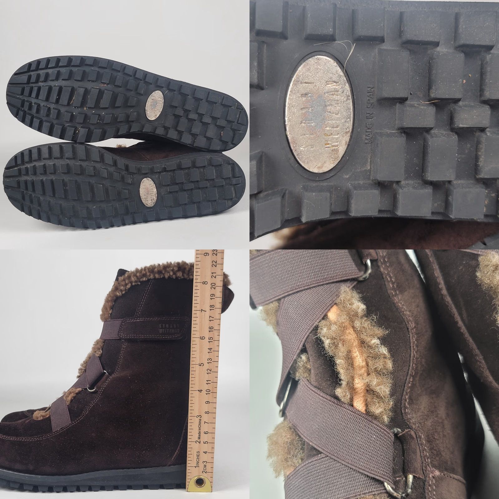 Stuart Weitzman Stuart Weitzman Boots Womens 8.5 Brown Suede Ankle Bootie Faux Fur Lined Buckle Comfortable Rubber Sole Winter Womens Size US 9 / IT 39 - 8 Thumbnail
