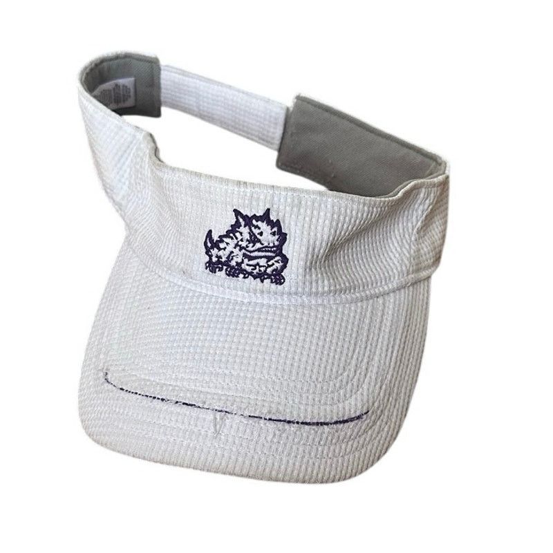 Nike Nike White Tcu Horned Frogs Tech Football Visor Size ONE SIZE - 1 Thumbnail
