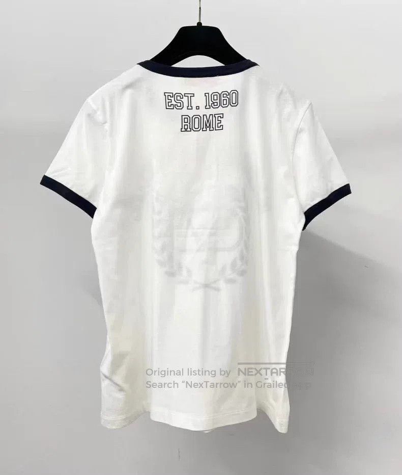 Valentino Valentino White letter-print T-shirt short-sleeved top Size L / US 10 / IT 46 - 2 Thumbnail