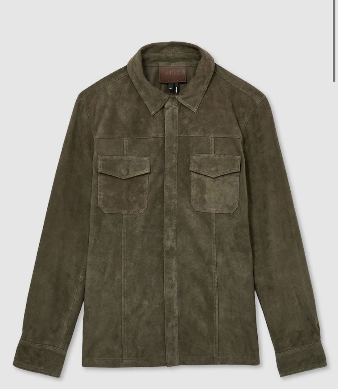 Paige Paige Suede Press-Stud Shirt Jacket Size US XL / EU 56 / 4 - 1 Thumbnail