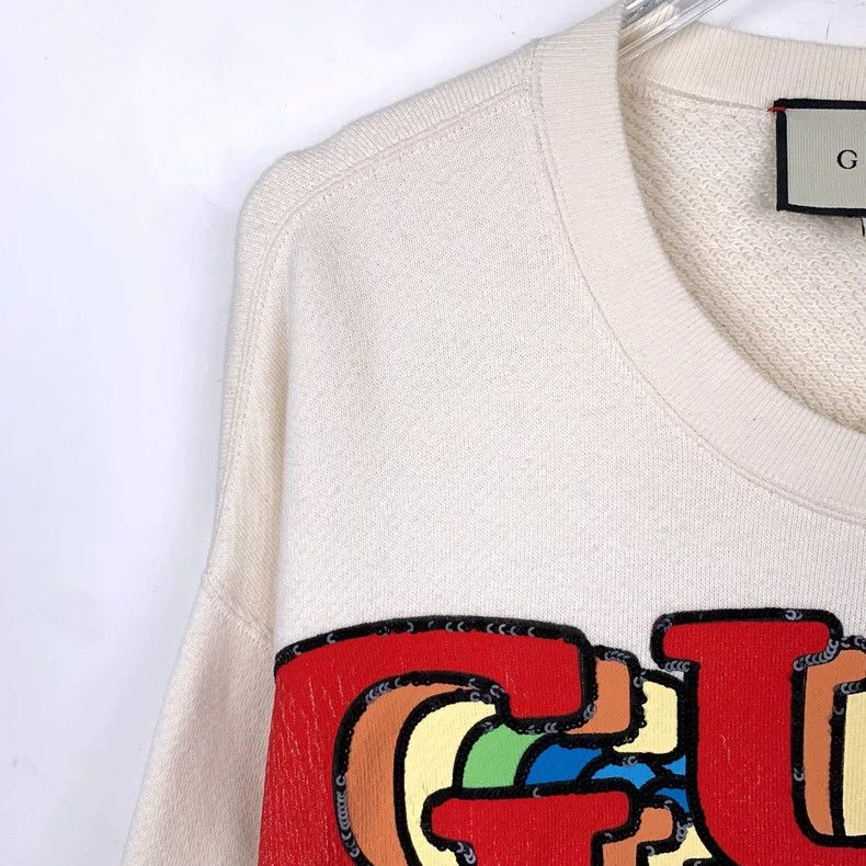 Gucci Gucci Logo sequin piglet embroidered round-neck white cotto Size US S / EU 44-46 / 1 - 3 Thumbnail