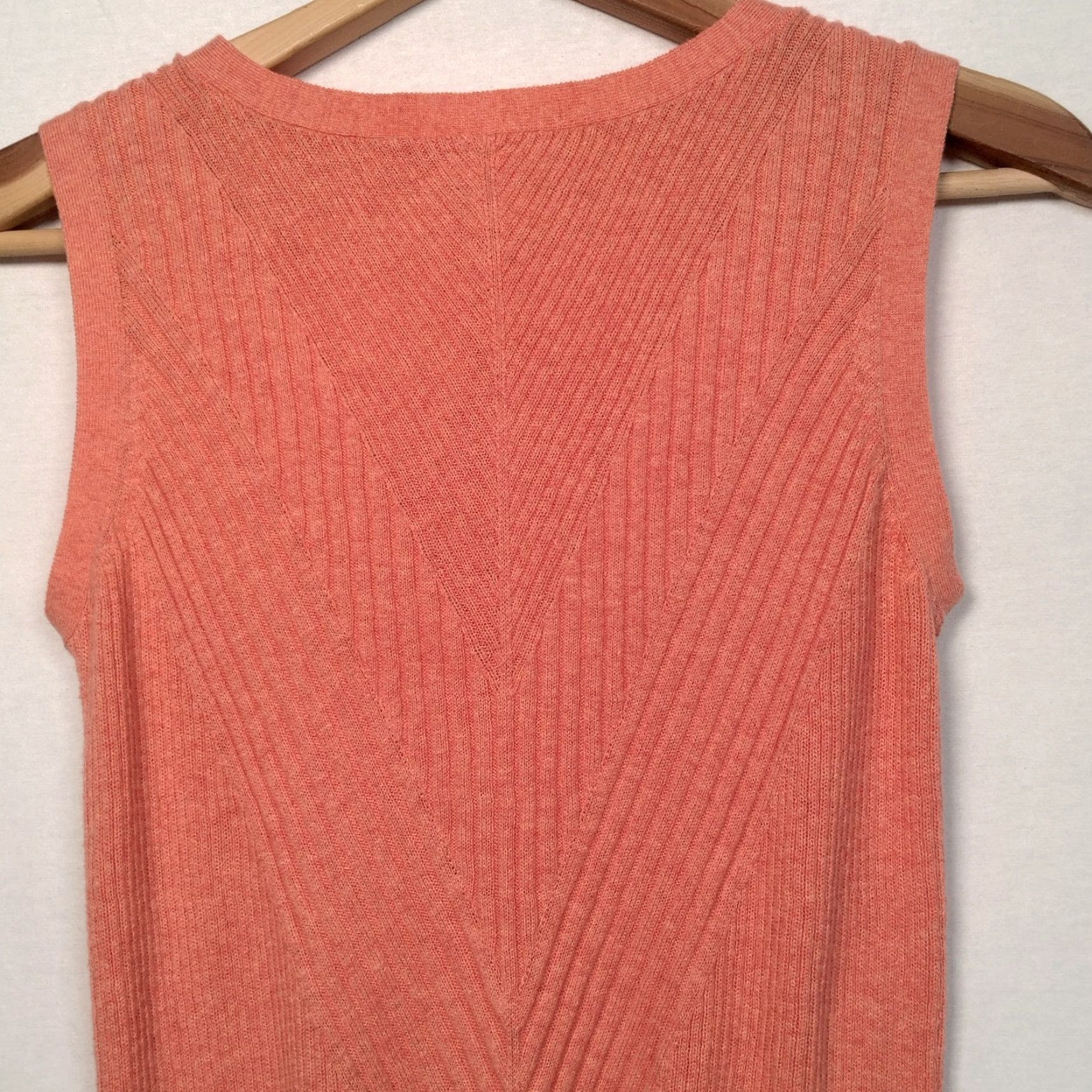 Vintage Vintage Sundance women's tank top knit sleeveless sweater shirt M Peach salmon cotton viscose casual summer Size M / US 6-8 / IT 42-44 - 3 Thumbnail