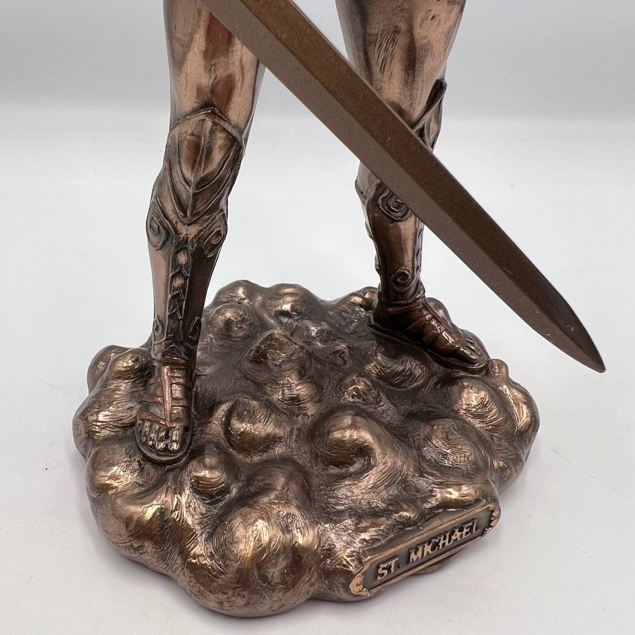 Vintage Archangel Michael Statue Figure Polystone Bronze Home Decor Size ONE SIZE - 5 Thumbnail
