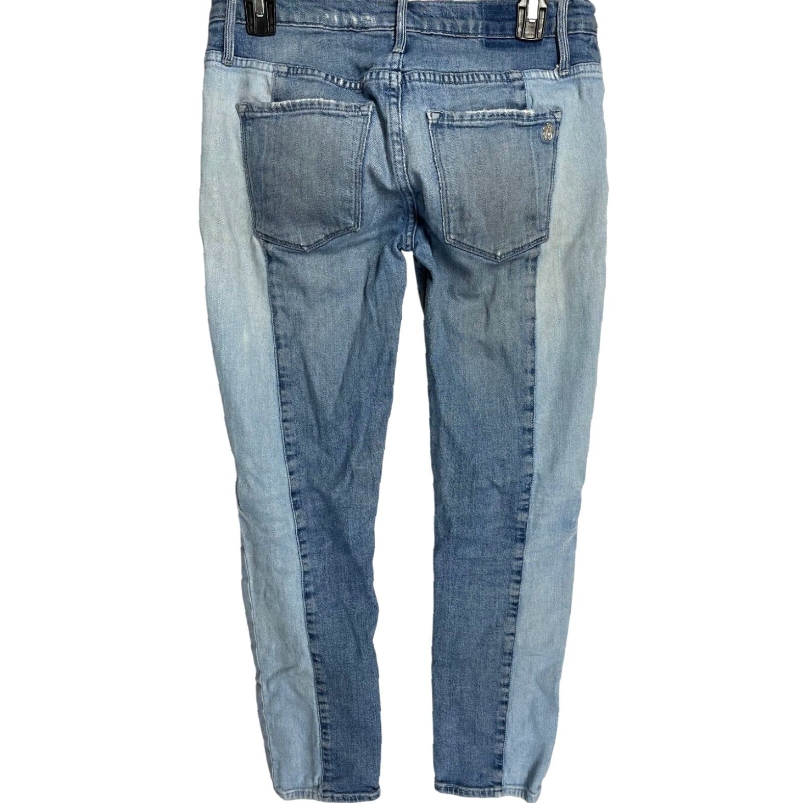 Denime VINTAGE Black Orchid Jeans Boyfriend Women Size 25 Blue Two Tone Denim Cotton Mix 5-Pocket Style Boys Womens Size 29" - 2 Thumbnail