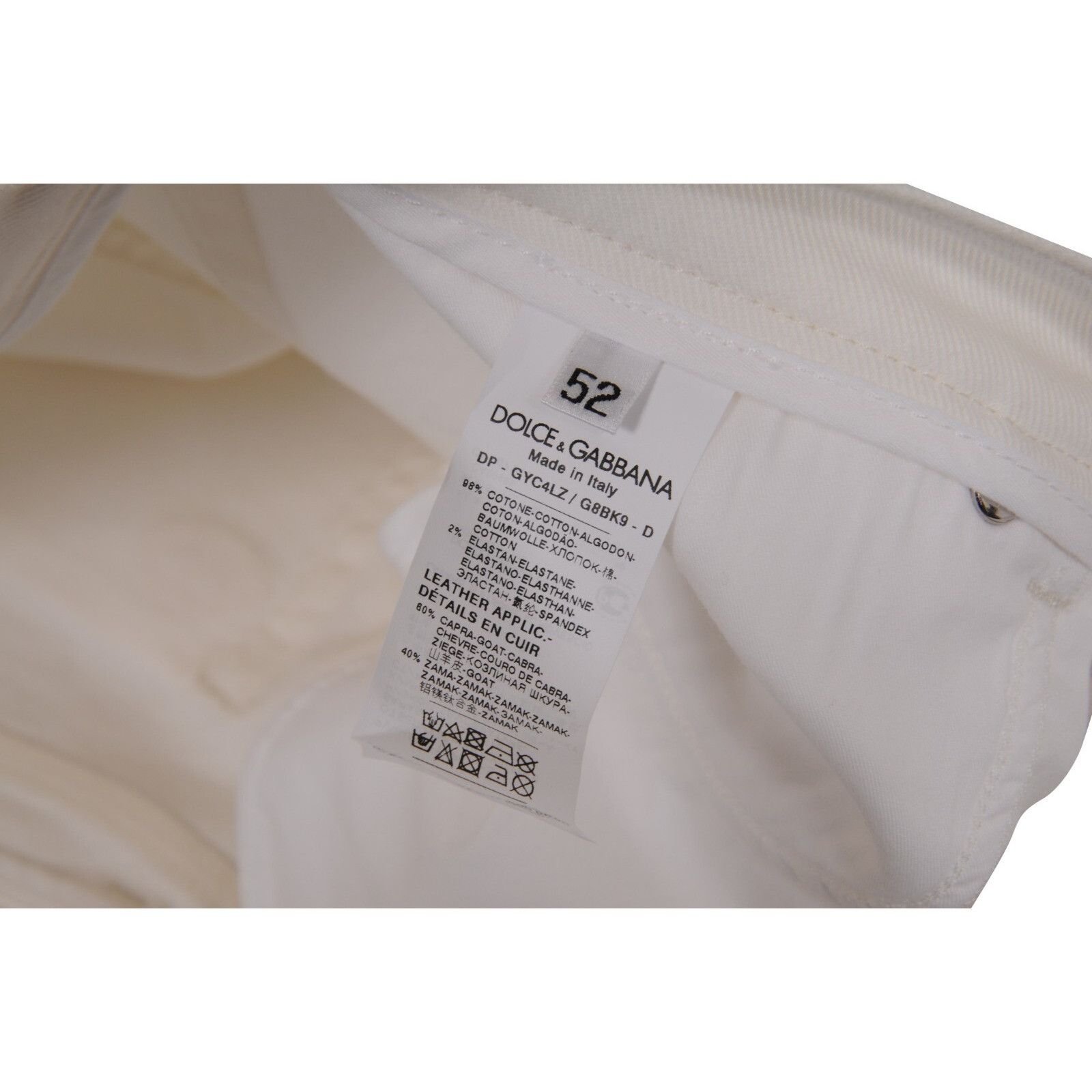 Dolce & Gabbana Floral Skinny Jeans IT 52 33-34 White Denim Size US 36 / EU 52 - 7 Thumbnail