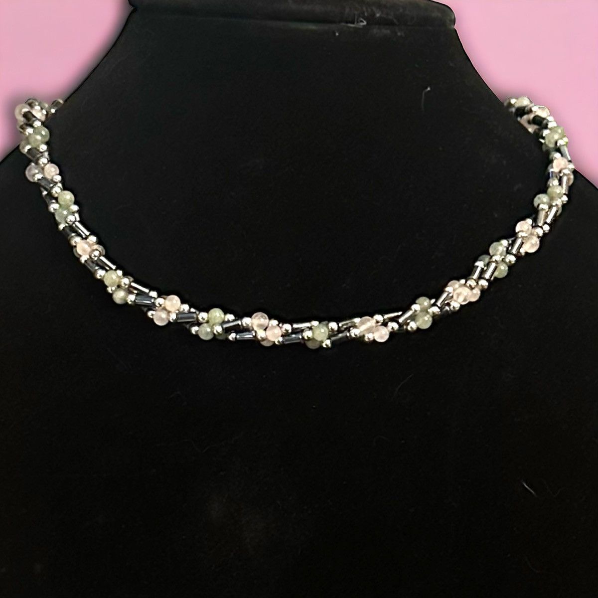 Vintage Vintage twisted hematite and multi bead necklace Size ONE SIZE - 1 Thumbnail