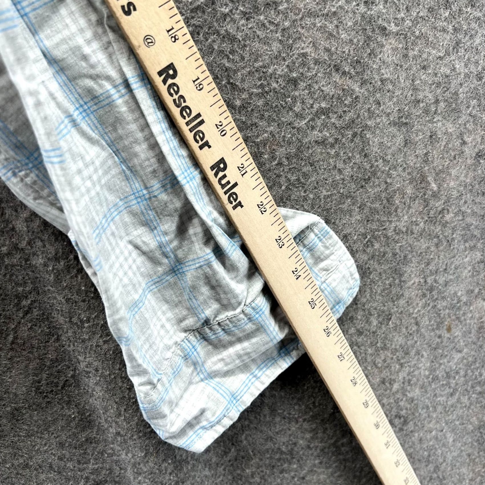 Bonobos Bonobos Shirt Mens XL Gray Blue Button Down Preppy Dress Slim Plaid Oxford Shirt Size 46R - 6 Thumbnail