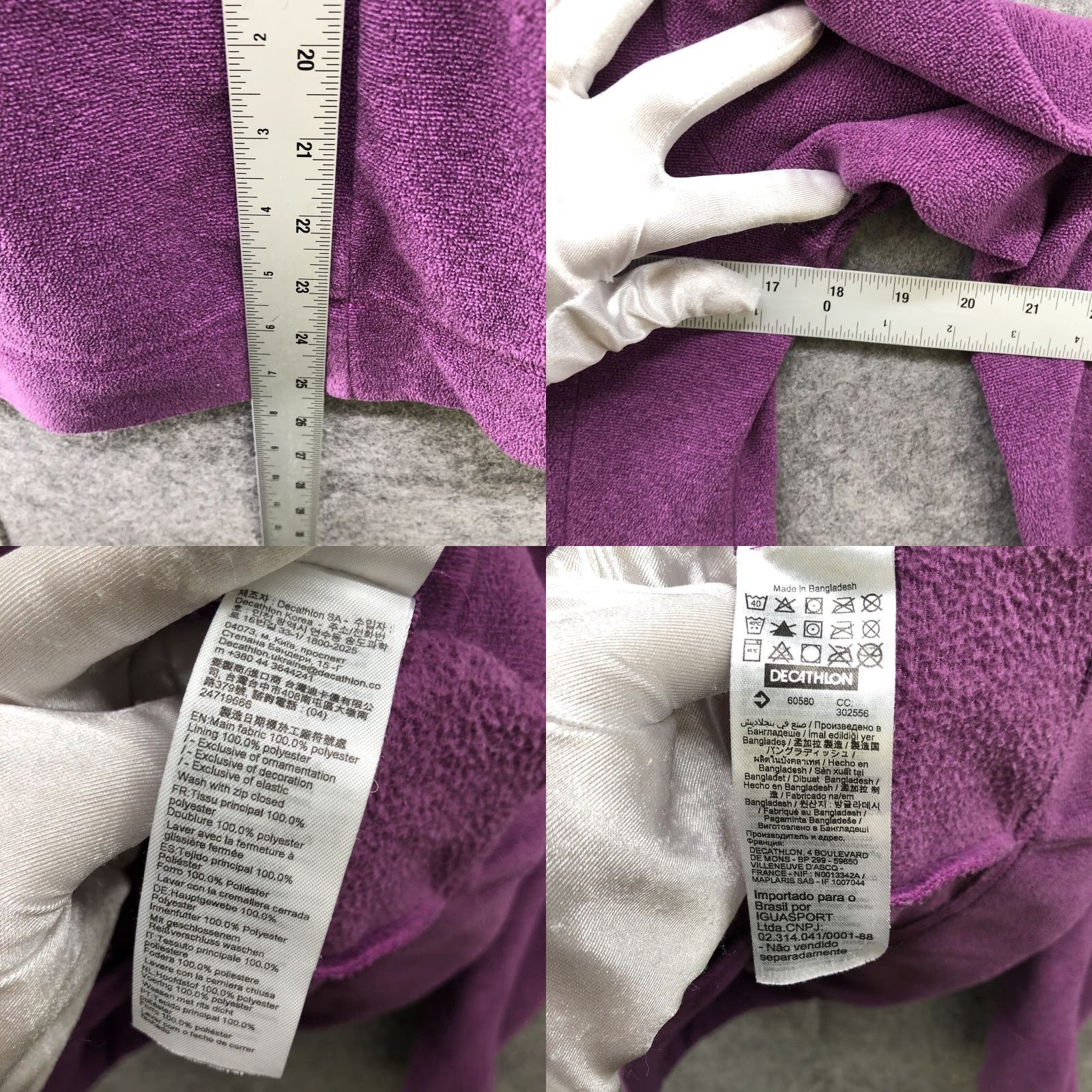 Vintage DECATHLON Quechua Fleece Jacket Womens XS Full Zip Lightweight Purple Pink Jacket Womens XS Purple Pink Outdoor Winter Fall Casual Travel Size XS / US 0-2 / IT 36-38 - 8 Thumbnail