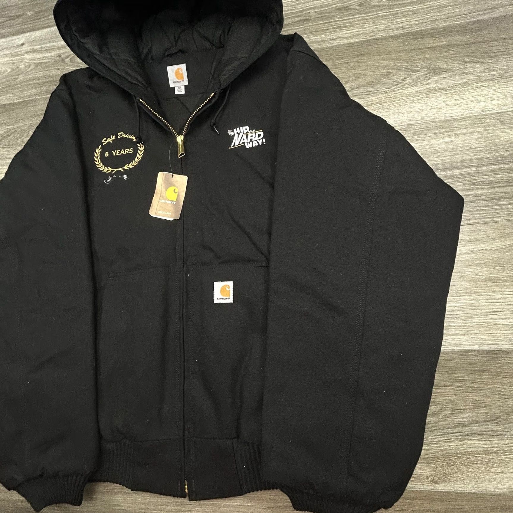 Carhartt Carhartt Jacket Mens 2XLT Black Hooded Canvas Quilted Insulated Workwear Bomber Jacket 103940 Size US XXL / EU 58 / 5 - 4 Thumbnail