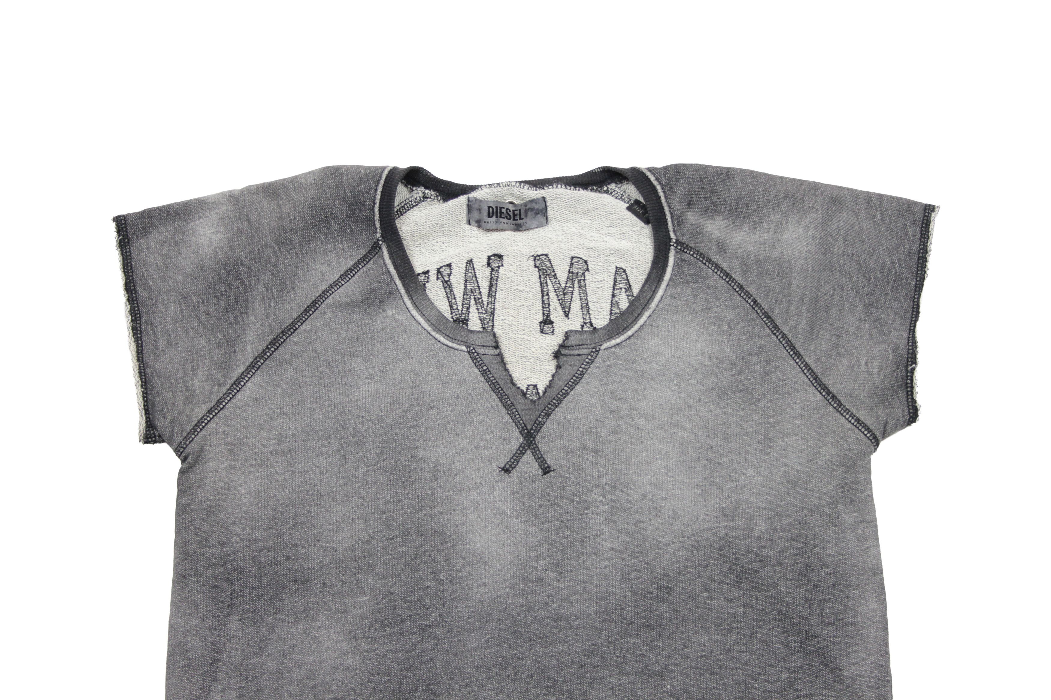 Diesel Y2K "I Am Who I Am" Washed Shortsleeve Sweatshirt Size S / US 4 / IT 40 - 4 Thumbnail