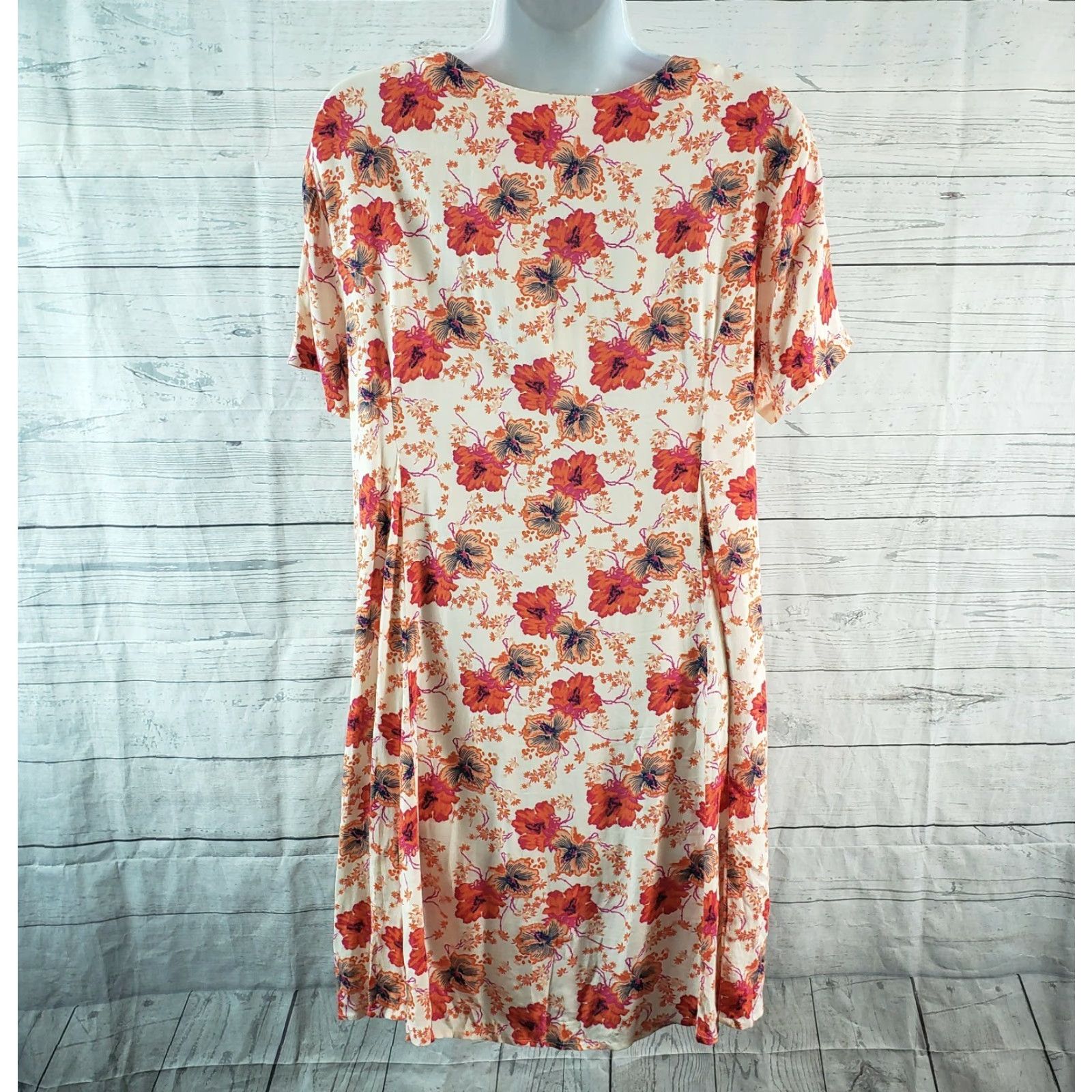 Pinko ASTR Womens Dress Lace Up Pink Floral Short Sleeve Viscose Sz M Size 32" / US 10 / IT 46 - 4 Thumbnail