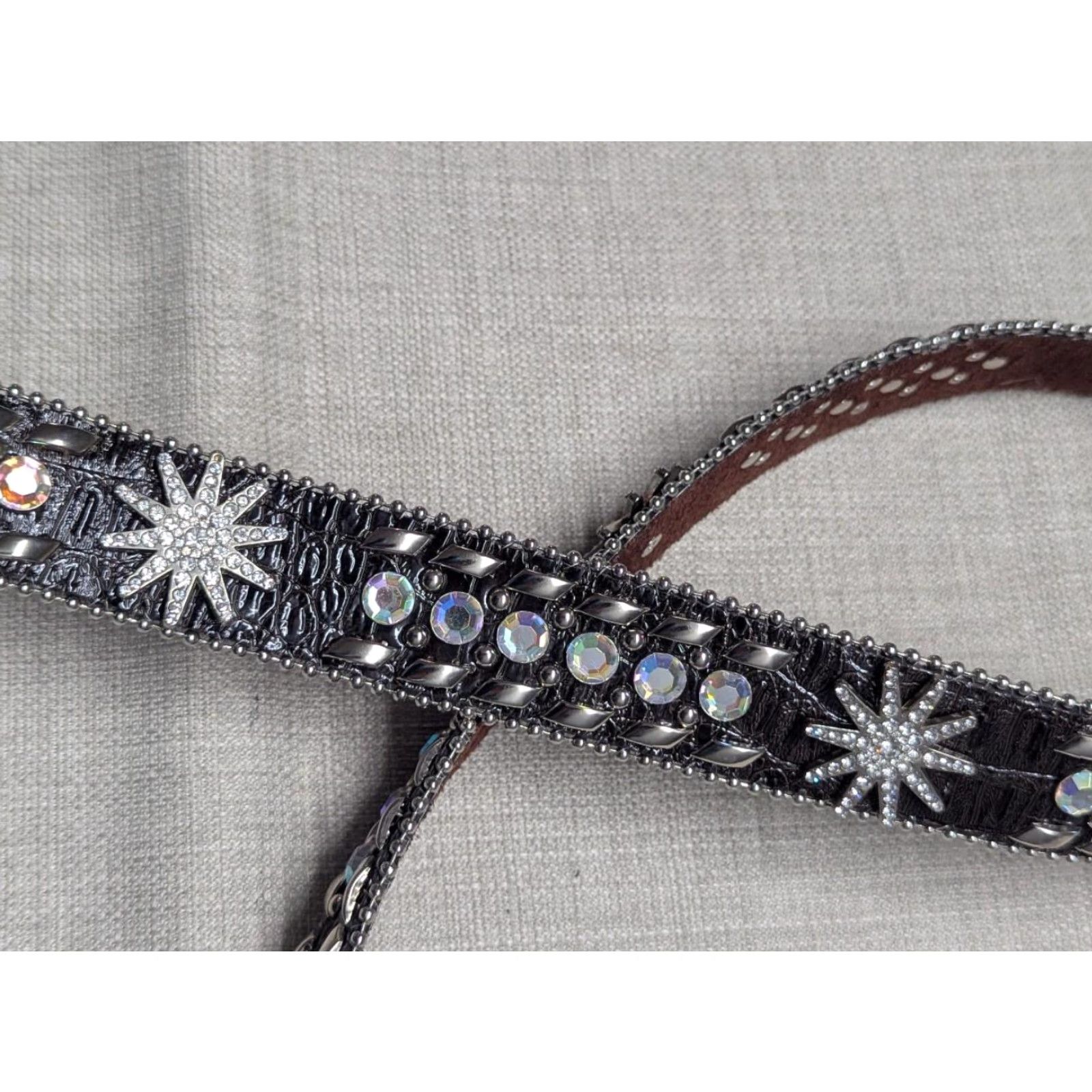 Vintage VINTAGE rhinestone belt Western XS? Size 40 - 6 Thumbnail