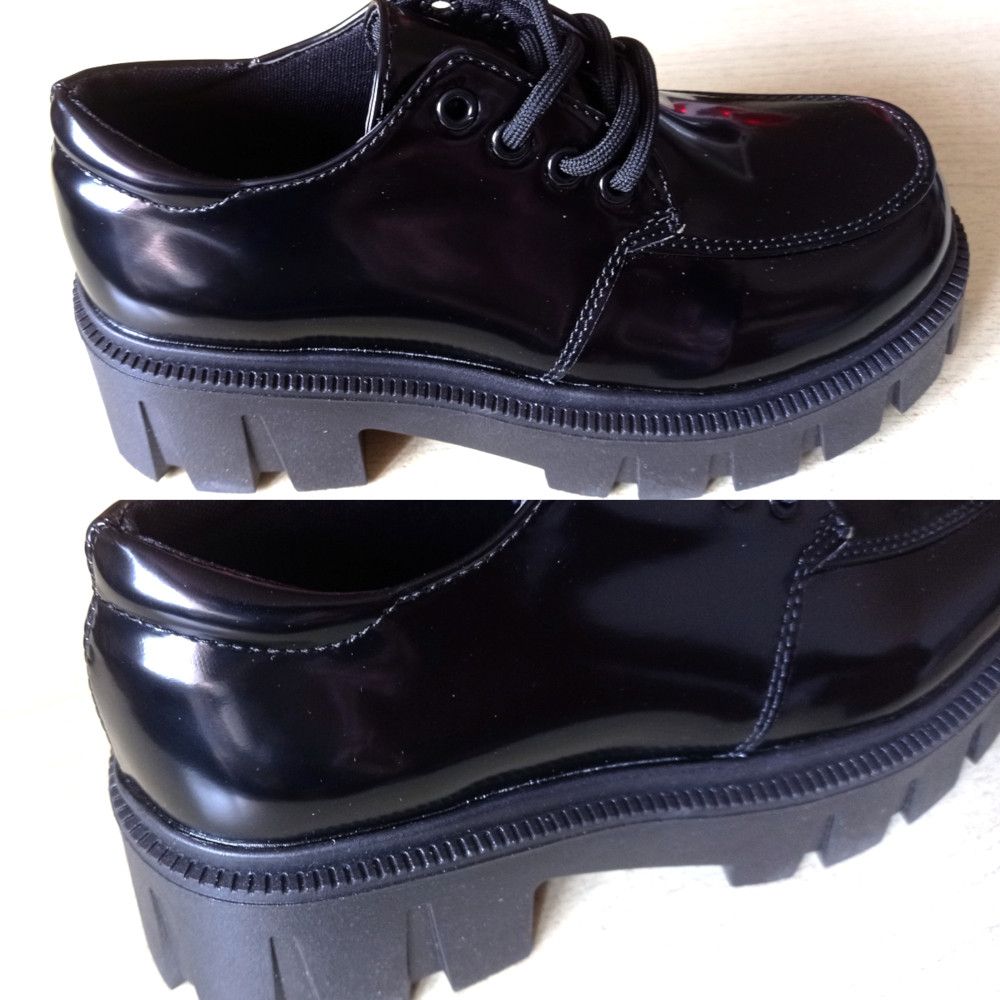 Designer × Japanese Brand × Vintage Stunning England Patent Leather Thick Block Heels Goth Shoes Size US 6 / IT 36 - 6 Thumbnail