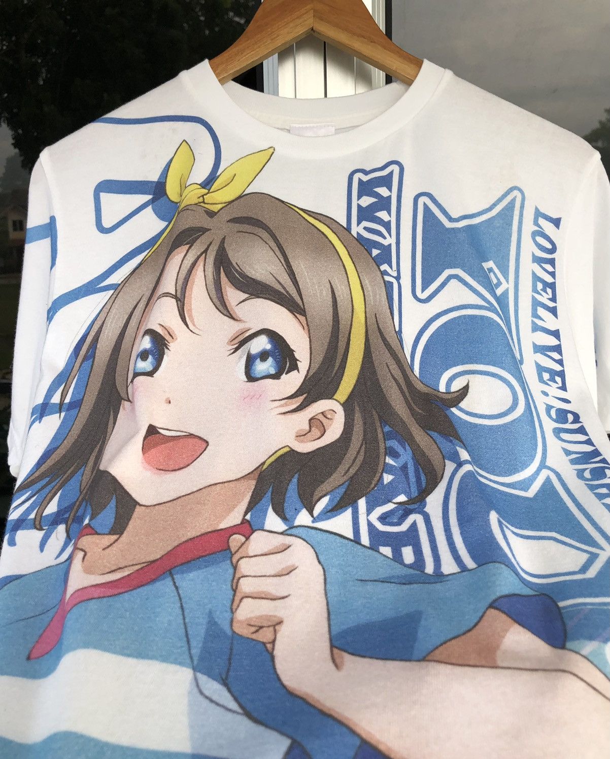 Anime Watanabe You Full Graphic T-Shirt Aqours SPORTS White M Size US M / EU 48-50 / 2 - 3 Thumbnail