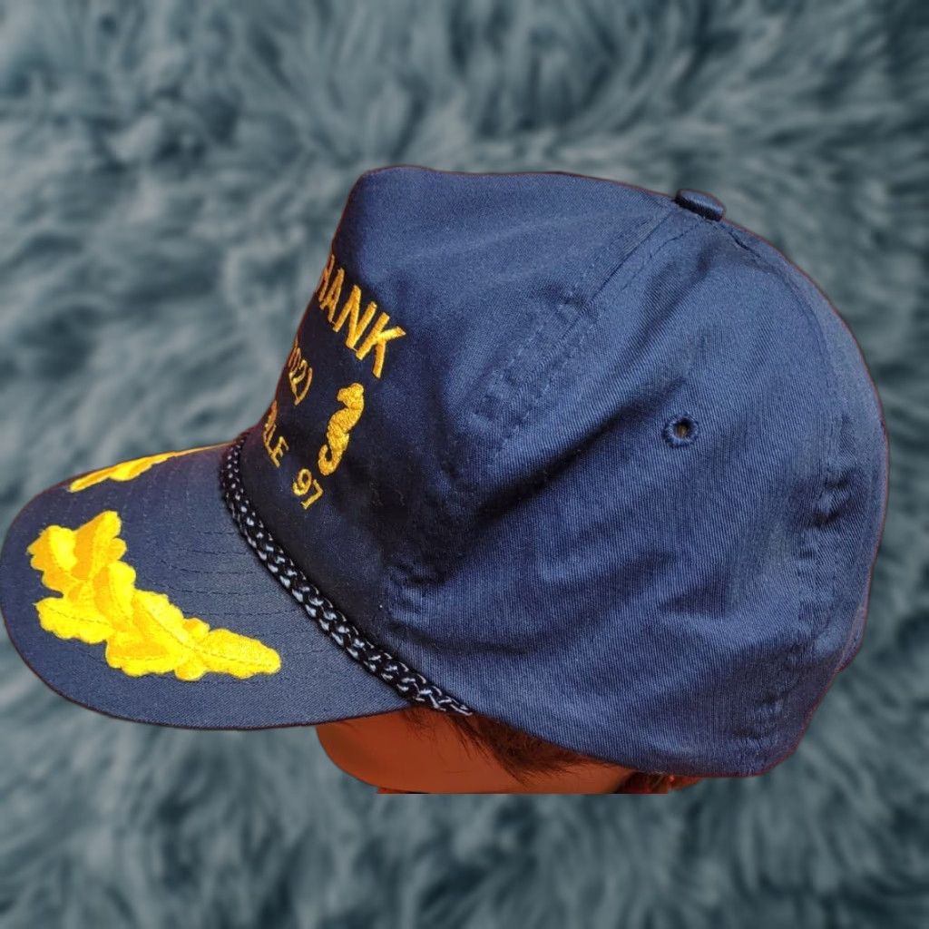 Vintage VINTAGE USS HANK DD-702 Jacksonville 97 US Navy Ship WWII Baseball Hat Cap NICE Veteran Cap Men One Size Blue Navy Adjustable Cotton Polyester Size ONE SIZE - 1 Thumbnail