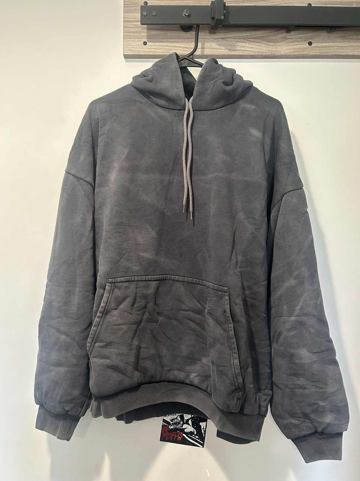 image of Balenciaga x Gap Yeezy Gap Oversized Hoodie Poetic Black S, Men's (Size Small)