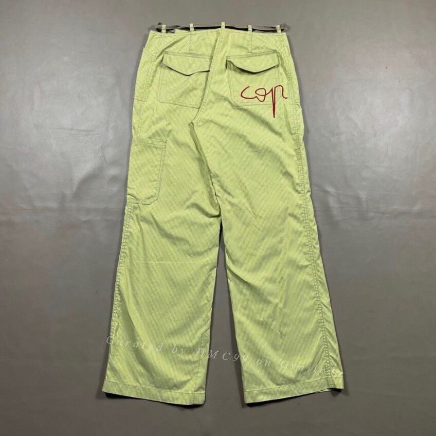 Cop Copine Cop Copine Striped Green Pants Size 40" / US 18 - 1 Thumbnail