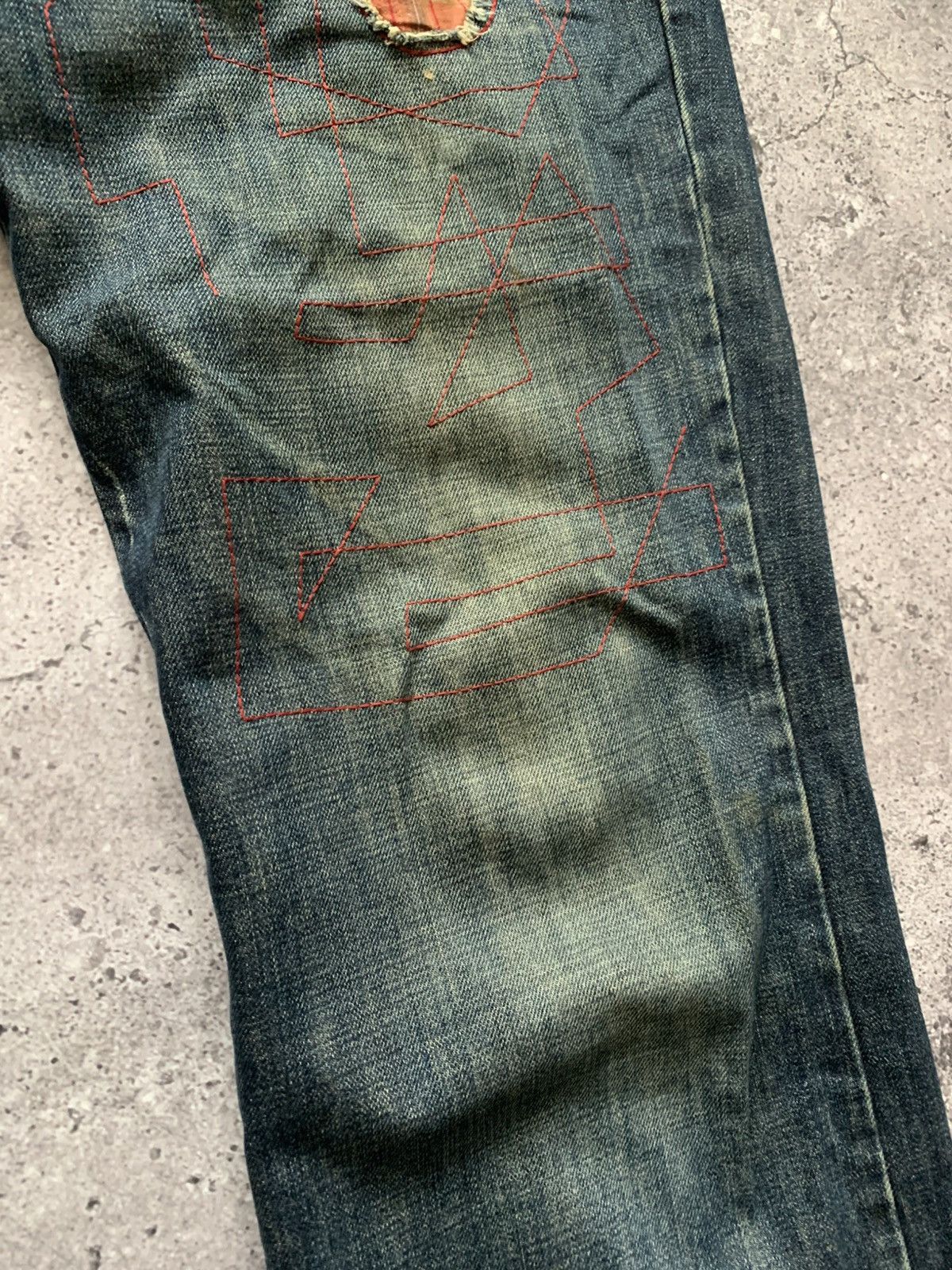Iceberg 🔥VINTAGE 90s ICEBERG DISTRESSED Y2K JEANS Size US 38 / EU 54 - 7 Thumbnail