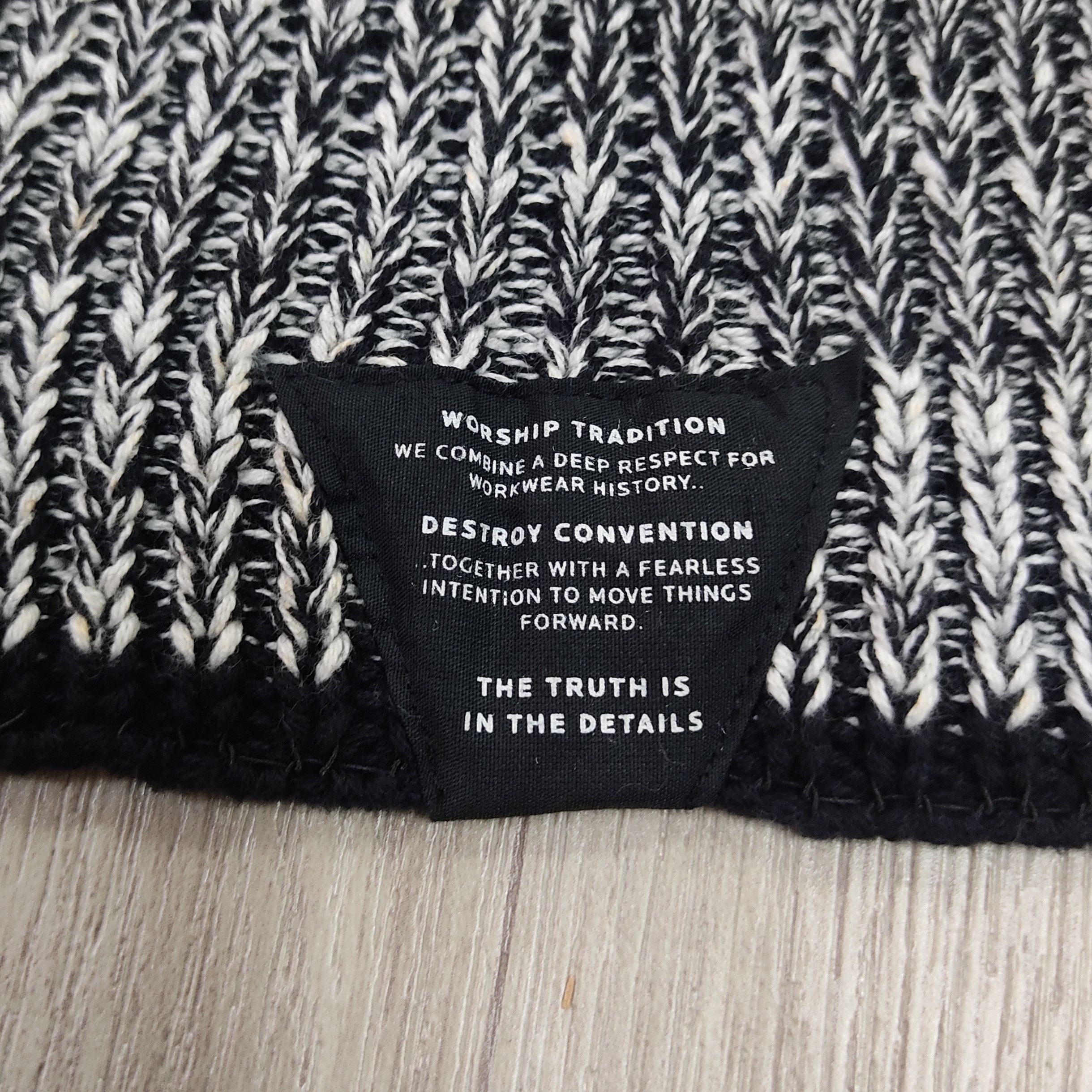 DENHAM DENHAM Black & White Grunge-look Knit Pattern Open Cardigan Size US XS / EU 42 / 0 - 8 Thumbnail