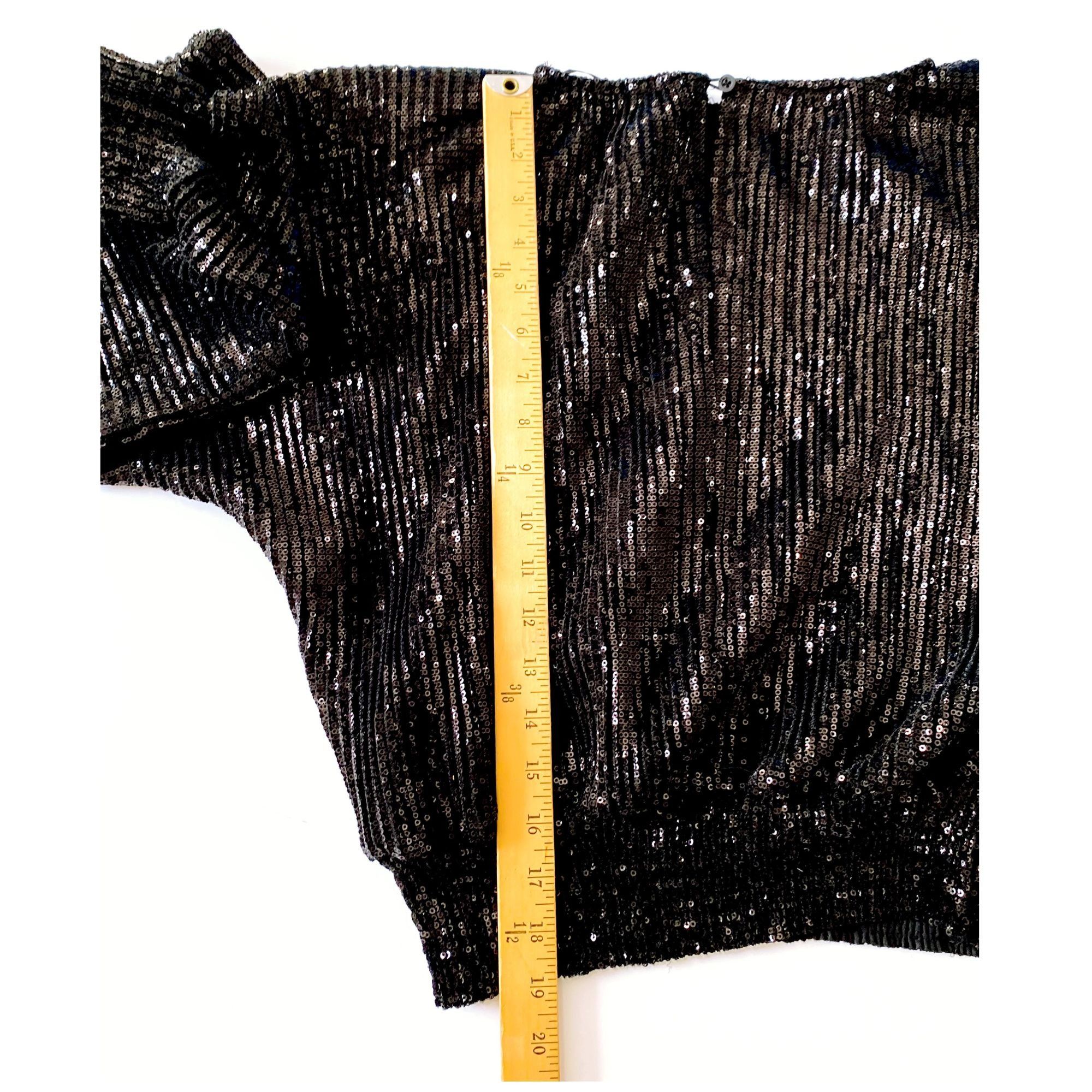 Rta RtA Pippa Black Sequin Long-Sleeve Top Size XXS, New with t Size XXS / US 00 / IT 34 - 14 Thumbnail