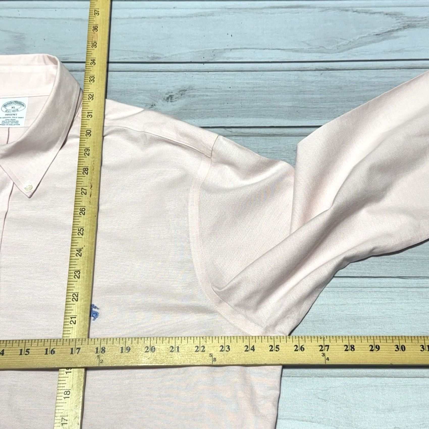 Brooks Brothers Brooks Brothers Shirt XL Pink Oxford Dress Shirt OCBD Regent Non Iron Supima Regular Long Sleeve Button-Down Size 46R - 5 Thumbnail
