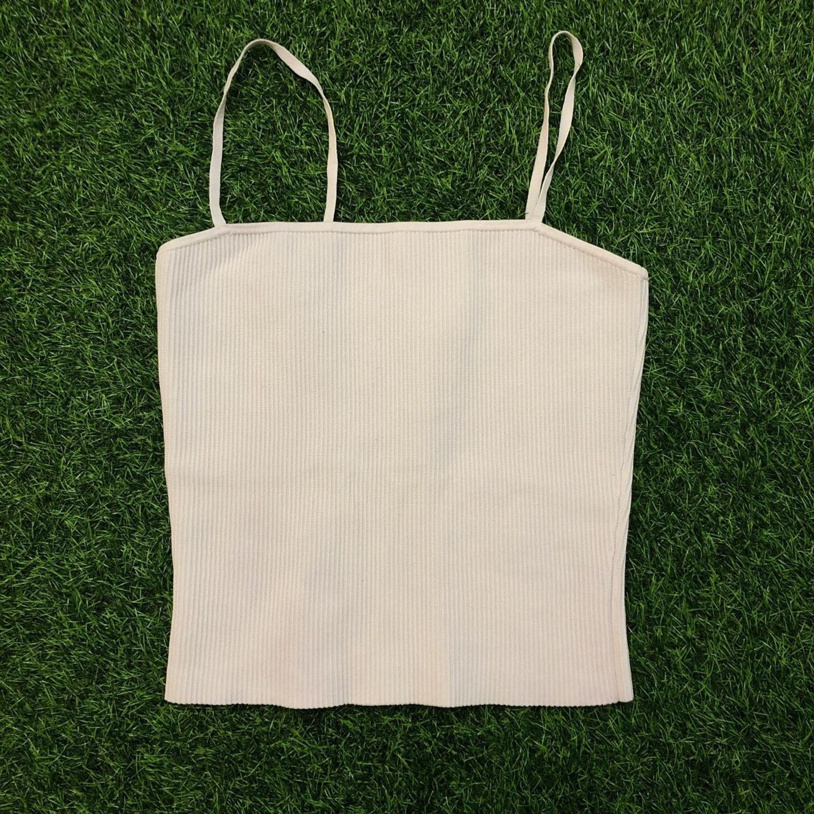 Other Women's White Babaton Ribbed Tank Top Size L / US 10 / IT 46 - 1 Thumbnail