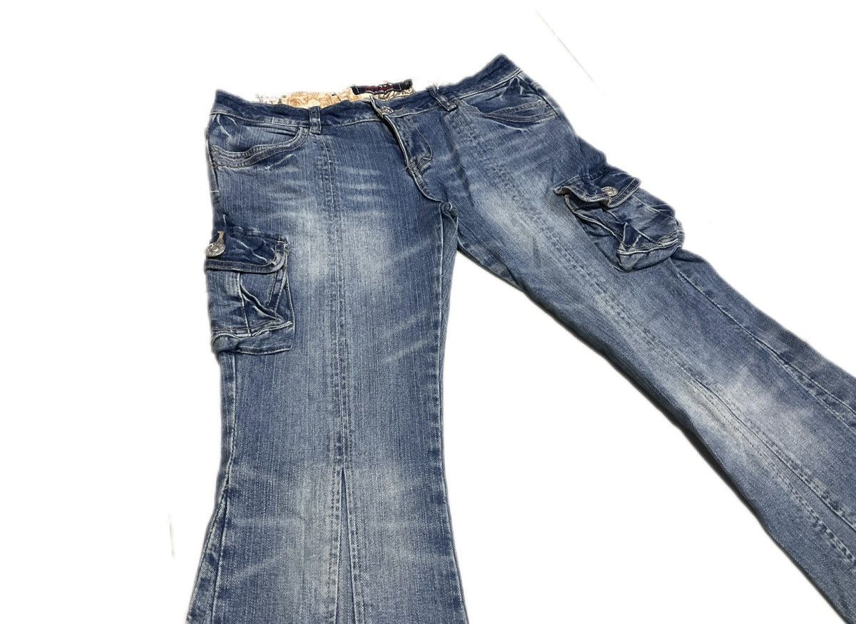 Hysteric Glamour × If Six Was Nine × Japanese Brand 🔥Sick Y2K AFT Africa Taro Flared Denim Cargo Jeans Size US 32 / EU 48 - 3 Thumbnail