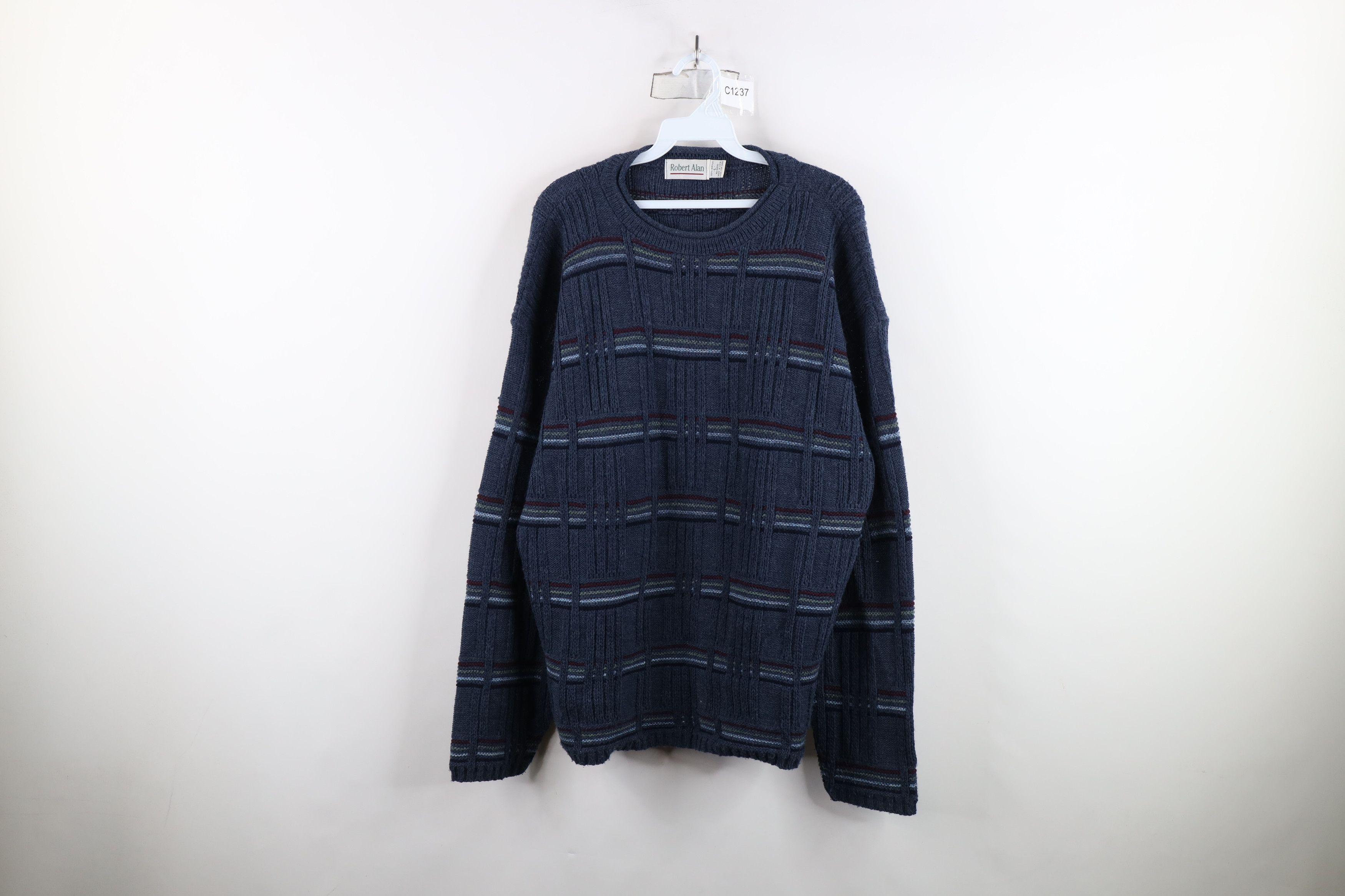 Vintage Vintage 90s Streetwear Textured Marled Knit Sweater USA Size US L / EU 52-54 / 3 - 1 Thumbnail