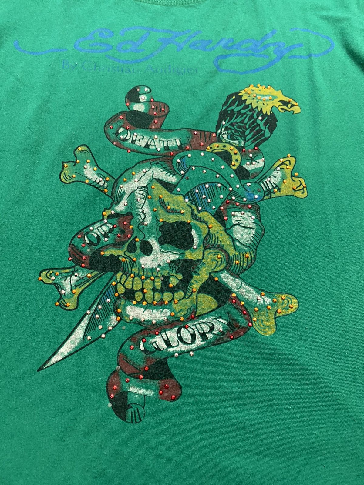 Christian Audigier × Ed Hardy Ed Hardy Death Of Glory Christian Audigier y2k T Shirt Size L / US 10 / IT 46 - 5 Thumbnail