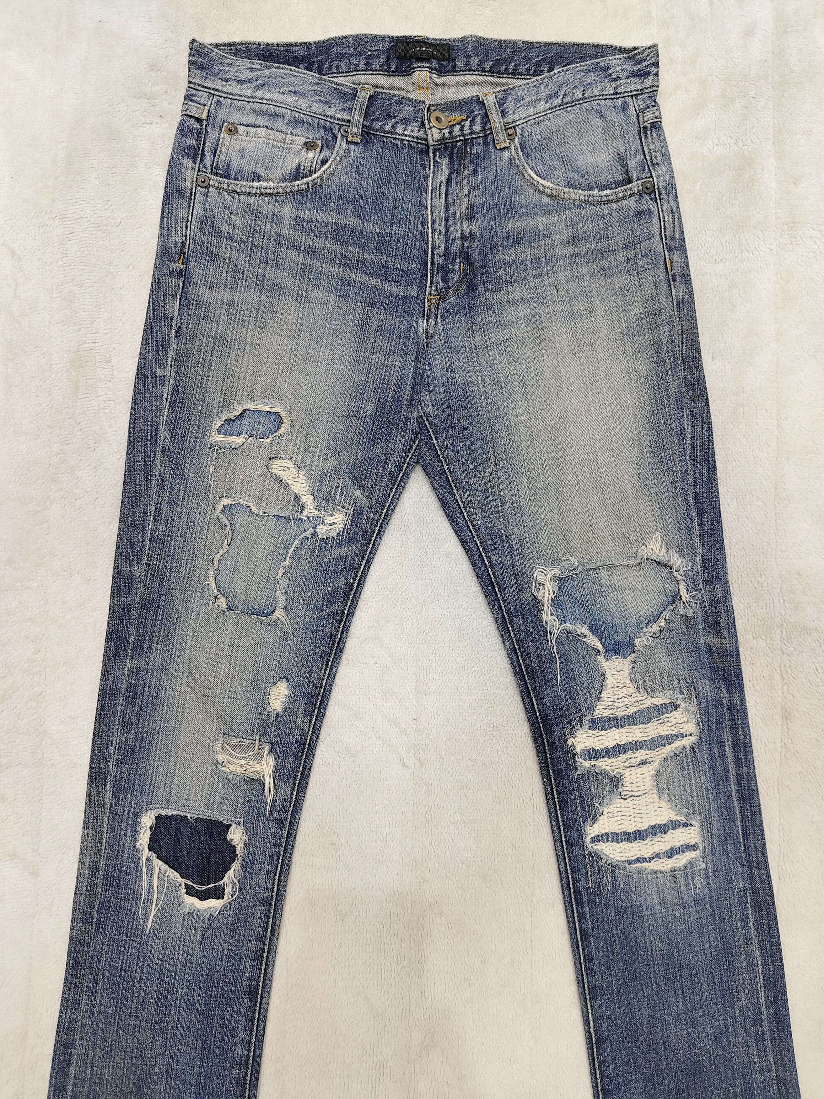 NANO universe Nano Universe🇯🇵 Heavy Fade Art Ripped Skinny Jeans Size US 31 - 2 Thumbnail