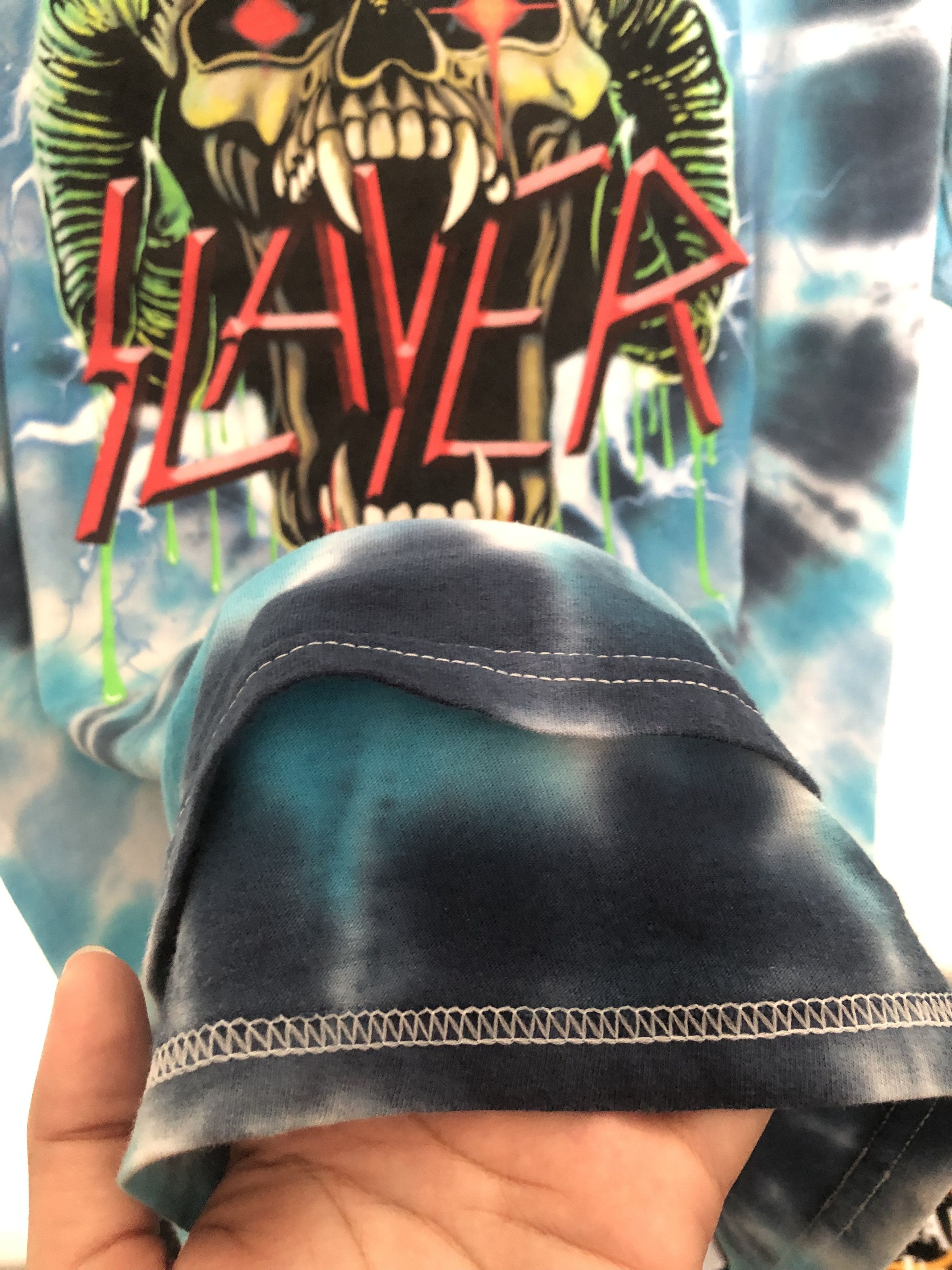 Band Tees × Slayer Slayer Electric Demon Tiedye Tshirt Size US L / EU 52-54 / 3 - 7 Thumbnail
