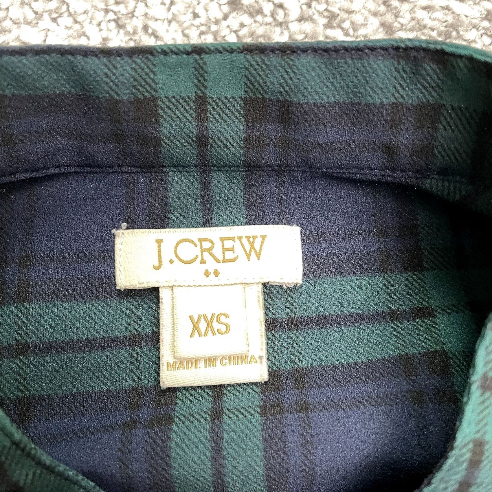 J.Crew J.CREW Shirt Womens 2XS Drapey Tuxedo Pleated Women XXS Blue Green Plaid Long Sleeve Cotton Size XXS / US 00 / IT 34 - 7 Thumbnail