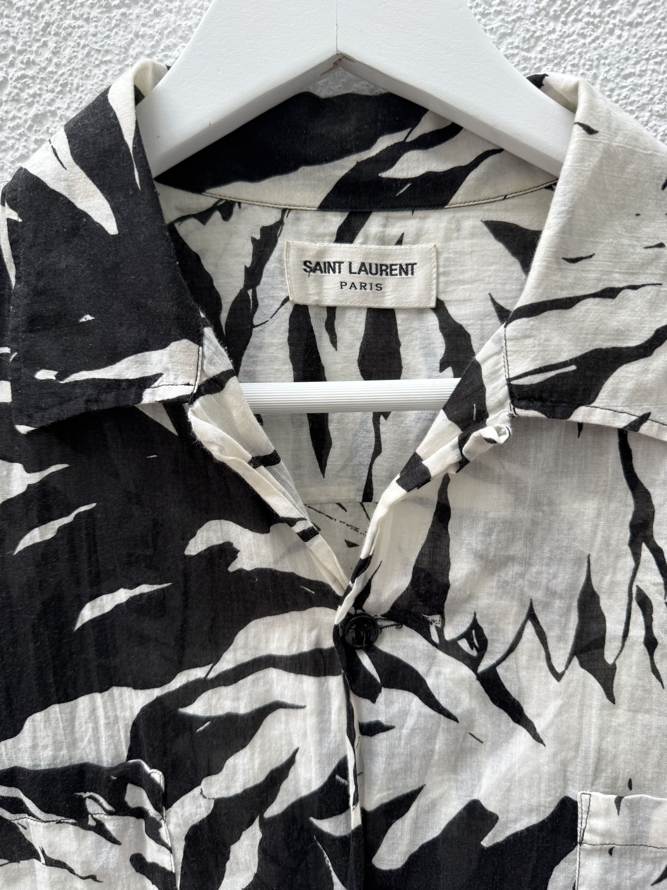Saint Laurent Paris Saint Laurent Summer Palm Leaf Print Shirt Size US M / EU 48-50 / 2 - 3 Thumbnail