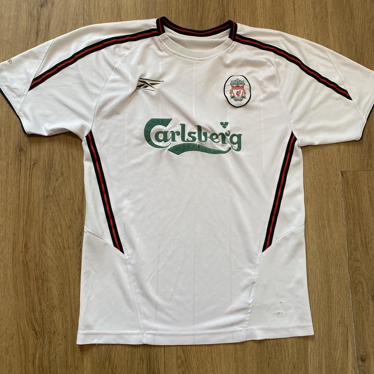 Liverpool White Carlsberg Shirt | Grailed