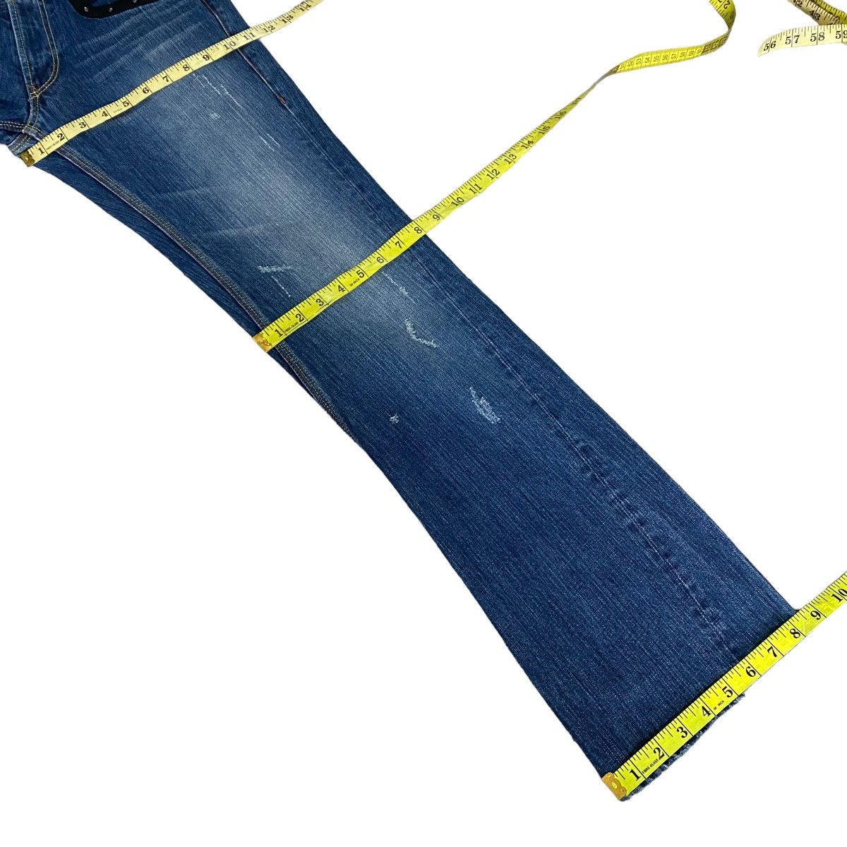 Nicole Club Nicole Club For Men Leather Lace Denim Flare Jeans Size US 31 - 18 Thumbnail