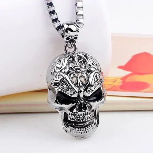 Vintage Retro Hip-hop Evil Skull Necklace Size ONE SIZE - 4 Thumbnail