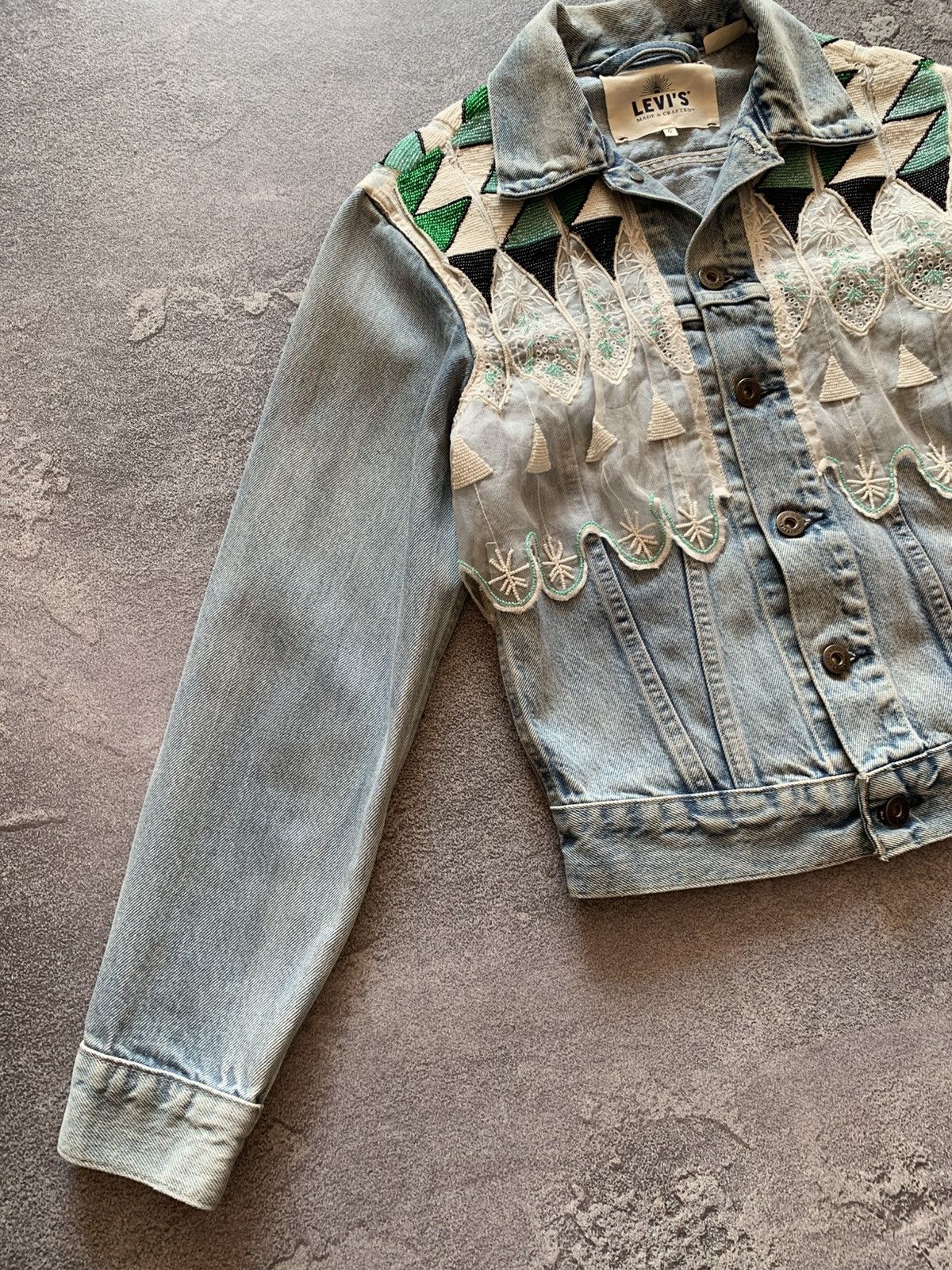 Levi's Made & Crafted Levi's Made&Crafted Trucker Hand Beaded Jacket Lace Size0/XS Size XS / US 0-2 / IT 36-38 - 6 Thumbnail