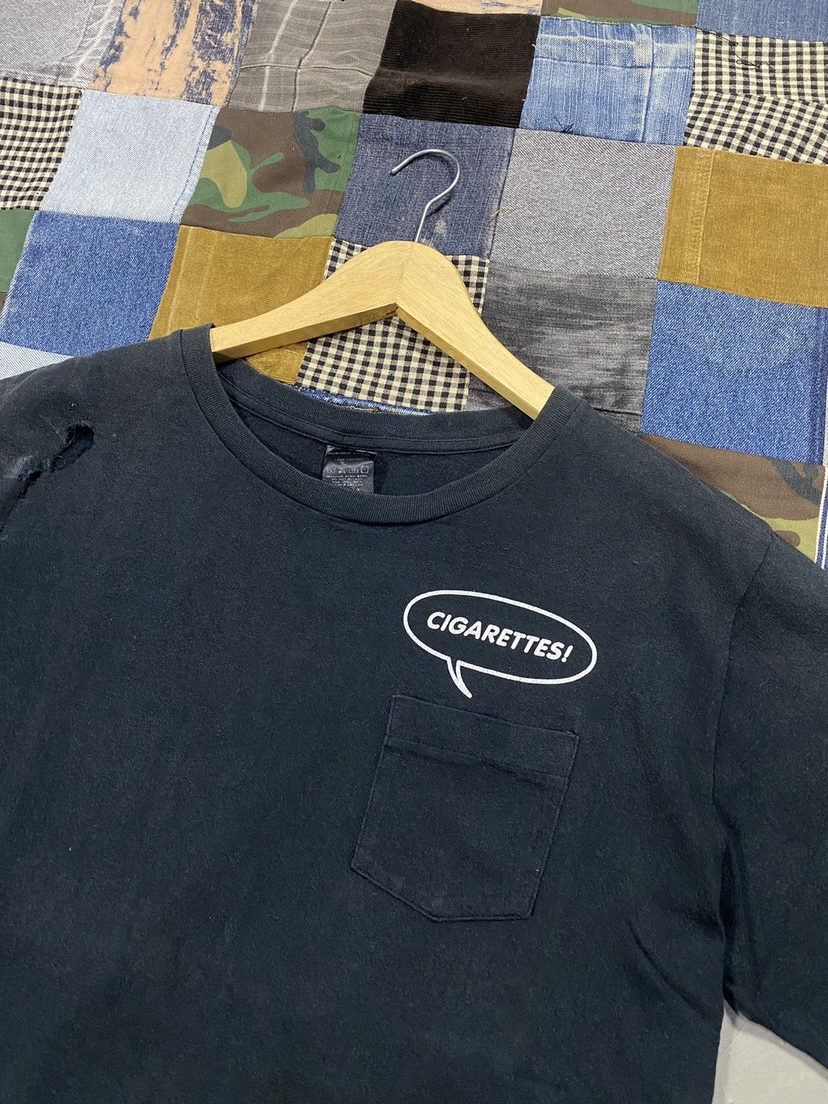 Japanese Brand × Number (N)ine Number Nine Cigarettes Pocket Distressed Tshirt Size US M / EU 48-50 / 2 - 2 Thumbnail