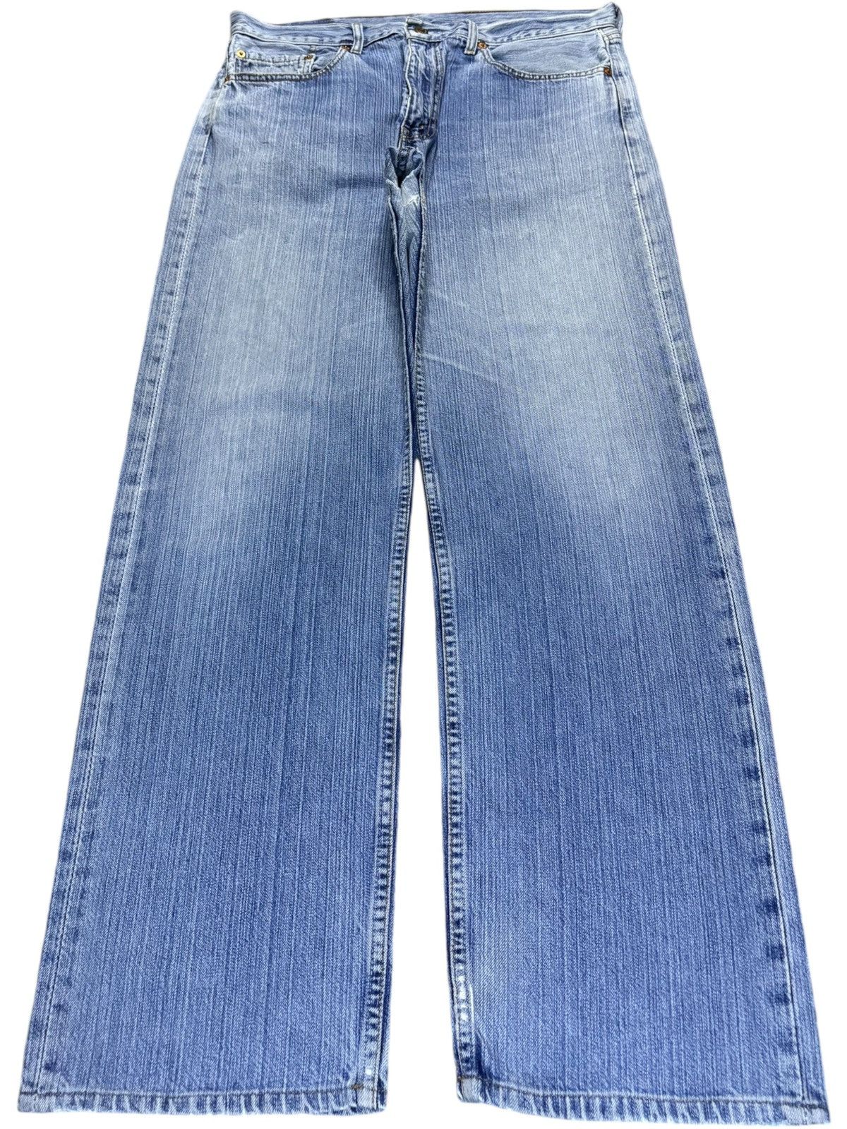 Levi's × Levi's Vintage Clothing Vintage 90s Levis 512 Blue Wash Distressed Baggy Jeans Size US 35 - 1 Thumbnail