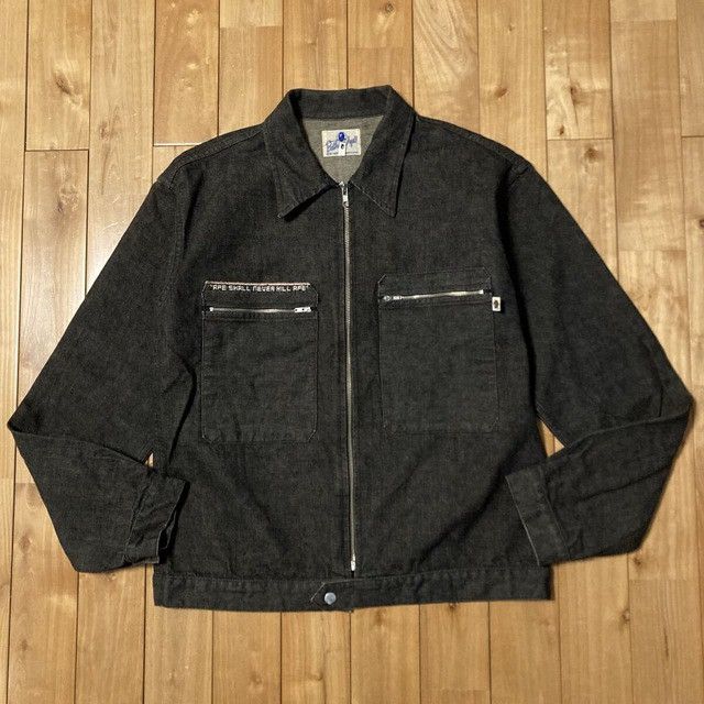 Bape 🔥Vintage🔥 BAPE Champion embroidered black denim jacket NIGO Size US L / EU 52-54 / 3 - 2 Thumbnail