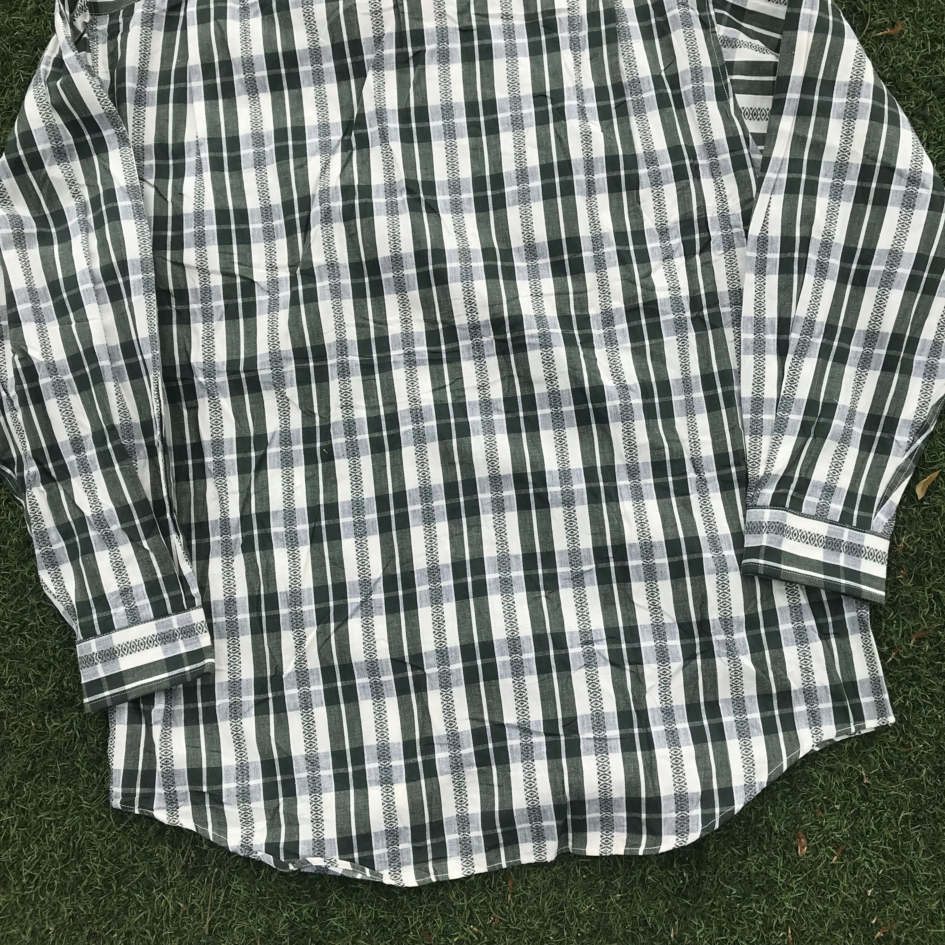 Vintage Melka of sweden Shirt green plaid Tartan long sleeves shirt Size US L / EU 52-54 / 3 - 11 Thumbnail
