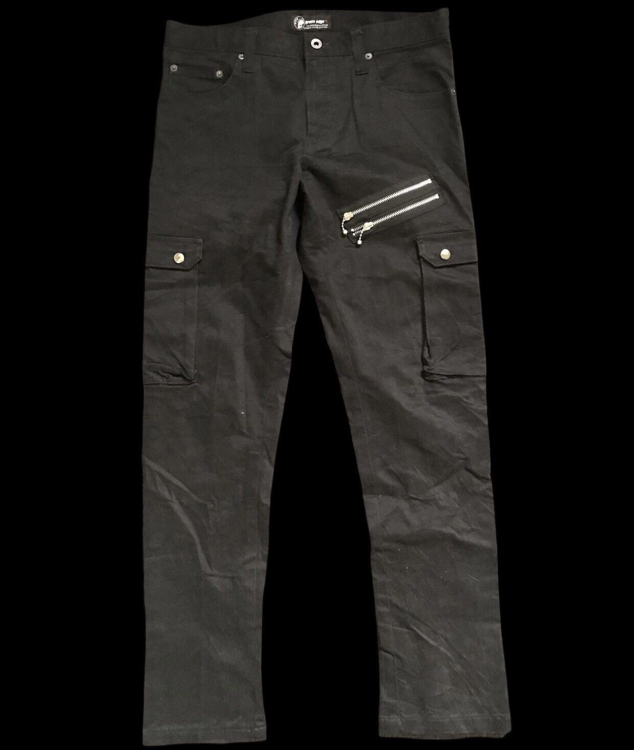Japanese Brand CP162 ground edge Japan Punk Bondage Zipper Cargo Pant Size US 33 - 1 Thumbnail