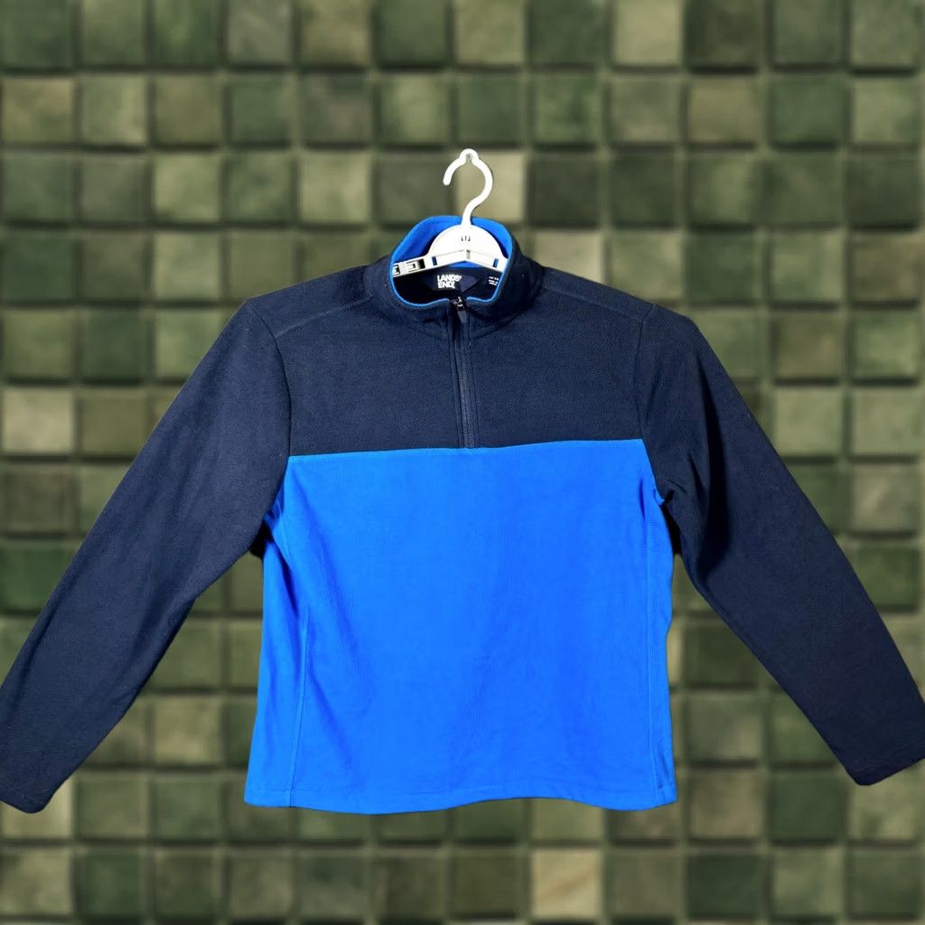 Lands' End Lands' End Sweatshirt Mens Medium Navy Blue Fleece 1/4 Zip Hiking Outdoor 38-40 M Mens Size US M / EU 48-50 / 2 - 1 Thumbnail