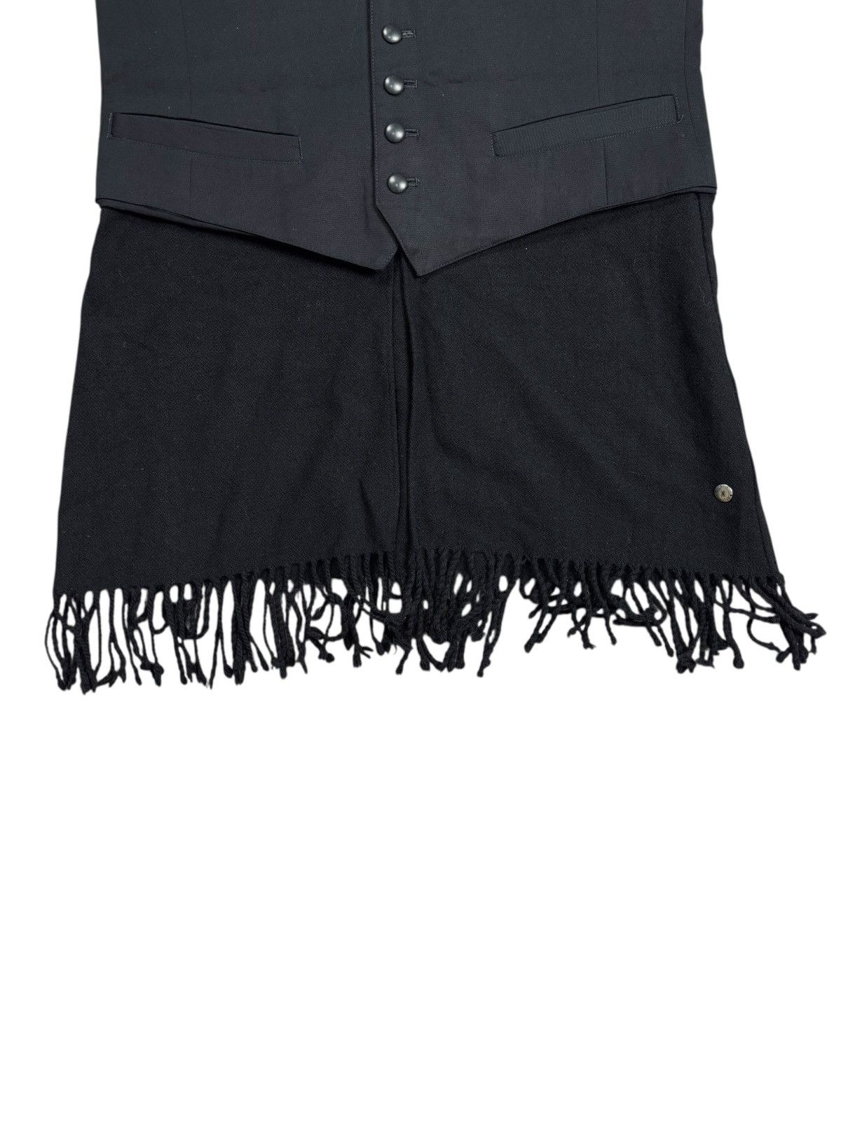 Maison MIHARA YASUHIRO Archive Mihara Yasuhiro Fringe Wool Hybrid Extra Button Vest Size US M / EU 48-50 / 2 - 7 Thumbnail