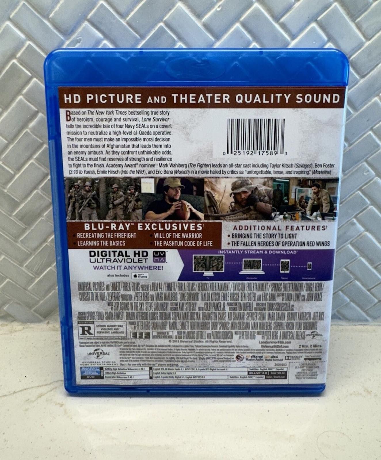 Designer Lone Survivor blu-ray disc dvd digital ultraviolet Wahlberg Size ONE SIZE - 2 Thumbnail