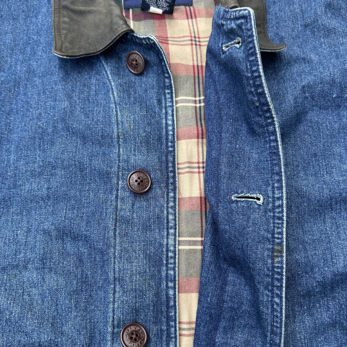 Japanese Brand × Lands' End × Vintage Vintage 90s Lands End Workwear Coat Denim Jacket Size US M / EU 48-50 / 2 - 6 Thumbnail