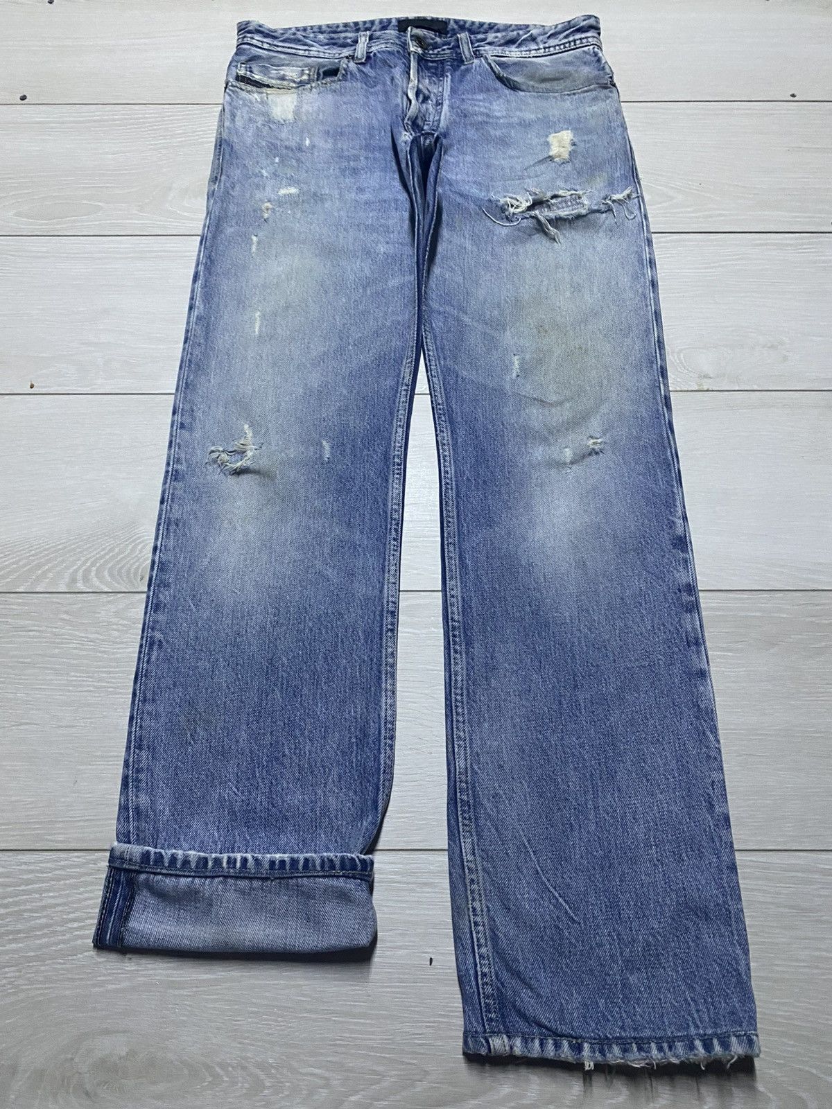 Diesel Black Gold Vintage Diesel Black Gold Selvedge Distressed Slim Jeans Size US 32 / EU 48 - 1 Thumbnail