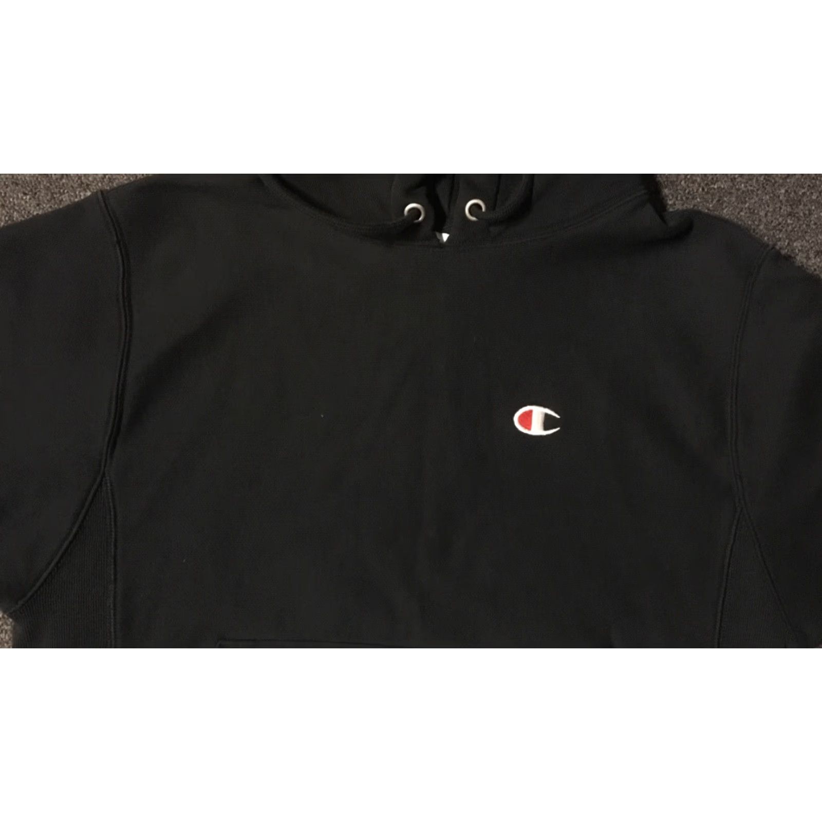 Champion Champion Hoodie S Black Distressed Faded Reverse Weave Grunge Surf Skate Track 90s Vintage Mens Size US S / EU 44-46 / 1 - 5 Thumbnail